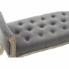 Hocker DKD Home Decor natürlich Dunkelgrau Kautschukholz Leinwand 109 x 44,5 x 60 cm