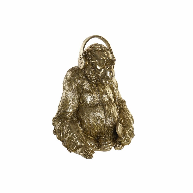 Deko-Figur DKD Home Decor 27 x 26 x 36 cm Kopfhörer Gold Brillen Moderne