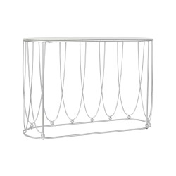 Konsole DKD Home Decor Silberfarben Metall Weiß Marmor 115 x 35 x 78 cm