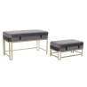 Hocker DKD Home Decor Grau Gold Metall (80 x 40 x 47 cm)