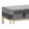 Hocker DKD Home Decor Grau Gold Metall (80 x 40 x 47 cm)