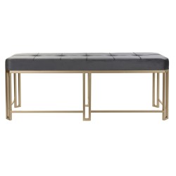 Barhocker DKD Home Decor Grau Metall Samt (120 x 40 x 47 cm)