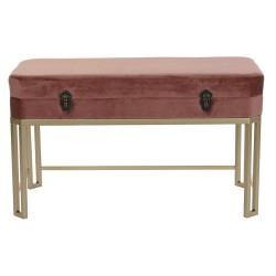 Hocker DKD Home Decor Rosa Gold Metall (80 x 40 x 47 cm)