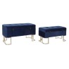 Hocker DKD Home Decor Blau Gold Metall (90 x 40 x 47 cm)