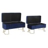 Hocker DKD Home Decor Blau Gold Metall (90 x 40 x 47 cm)