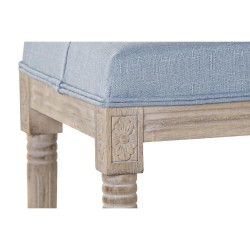 Barhocker DKD Home Decor Blau Polyester Leinen Kautschukholz (122 x 41 x 48 cm)