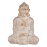 Dekorative Gartenfigur Buddha Gold Weiß Polyesterharz (25 x 57 x 42,5 cm)