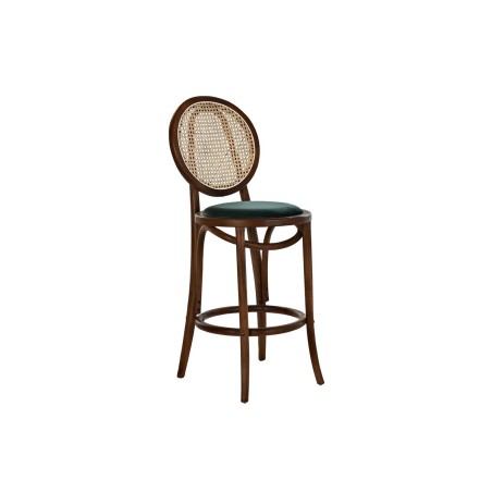 Hocker DKD Home Decor grün Dunkelbraun Rattan Ulmenholz 43 x 43 x 108 cm