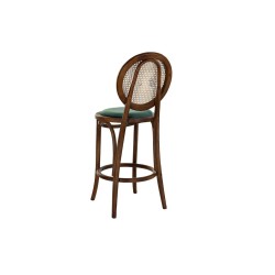 Hocker DKD Home Decor grün Dunkelbraun Rattan Ulmenholz 43 x 43 x 108 cm