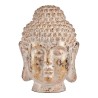 Dekorative Gartenfigur Buddha Kopf Gold Weiß Polyesterharz (45,5 x 68 x 48 cm)