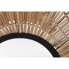 Wandspiegel DKD Home Decor Spiegel natürlich Schwarz Metall Rattan (63 x 1,5 x 92 cm)