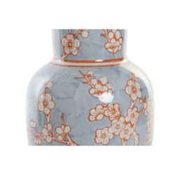 Vase DKD Home Decor 13 x 13 x 31 cm Porzellan Blau Orange Orientalisch