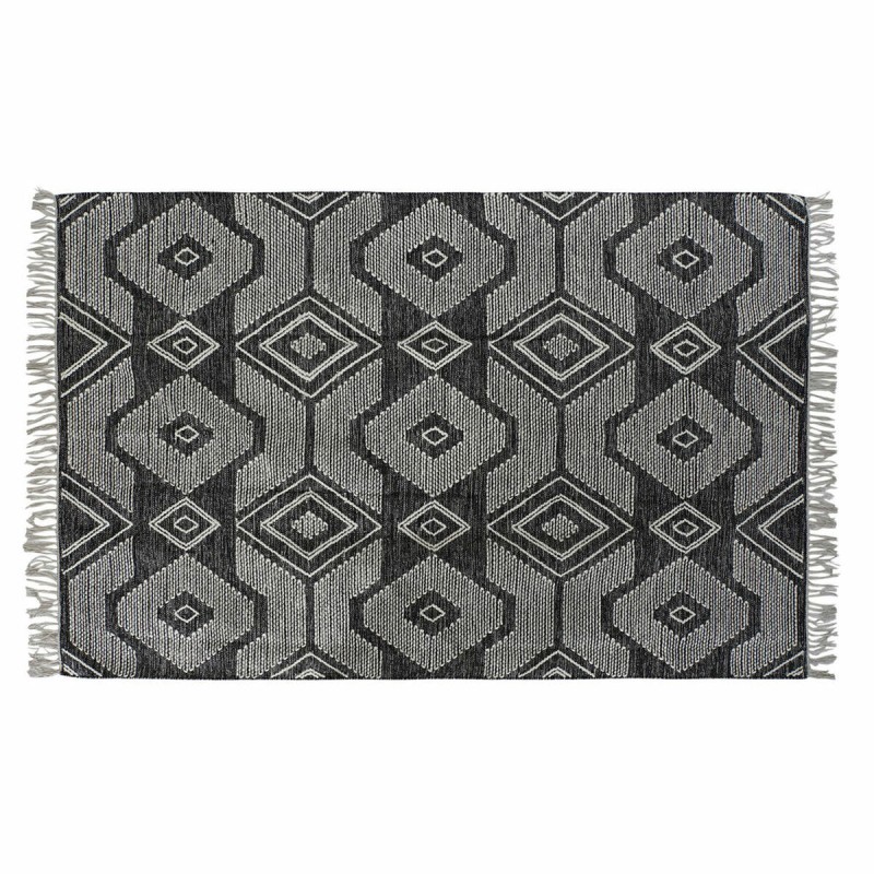 Teppich DKD Home Decor Weiß Schwarz Baumwolle (120 x 180 x 1 cm)