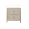 Beistelltisch DKD Home Decor Beige Gold Metall Kristall 60 x 35 x 75 cm