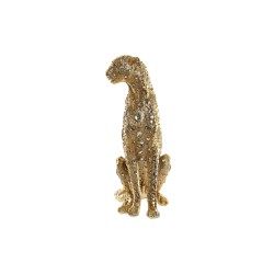 Deko-Figur DKD Home Decor Gold Leopard Harz Moderne (23,5 x 15 x 37 cm)