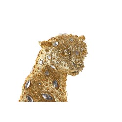 Deko-Figur DKD Home Decor Gold Leopard Harz Moderne (23,5 x 15 x 37 cm)