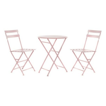 Tisch-Set mit 2 Stühlen DKD Home Decor MB-177410 Rosa 60 x 60 x 75 cm (3 pcs)