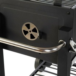 Kohlegrill mit Deckel und Rädern DKD Home Decor Schwarz Metall Stahl 140 x 60 x 108 cm (140 x 60 x 108 cm)