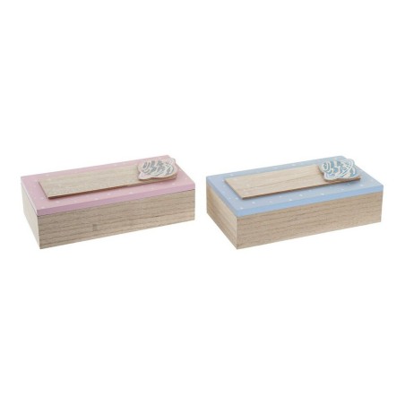 Dekorative Box DKD Home Decor natürlich Aluminium Holz MDF 22 x 6 x 9 cm (2 Stück) (1 Stück)