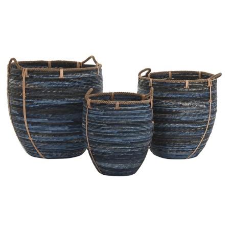 Korb-Set DKD Home Decor Marineblau 56 x 56 x 60 cm