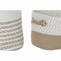 Korb-Set DKD Home Decor Weiß Baumwolle Jute (45 x 45 x 54 cm) (6 Stücke)