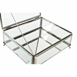 Box-Schmuckkästchen DKD Home Decor Durchsichtig Silberfarben Metall Kristall 25 x 21 x 10 cm