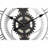 Wanduhr DKD Home Decor Silberfarben Schwarz MDF Eisen Zahnräder Loft (60 x 4 x 60 cm)