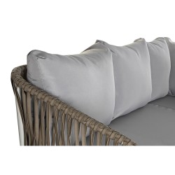 Wohnzimmer Sitzgruppe mit Tisch DKD Home Decor Kristall Synthetischer Rattan Stahl (190 x 190 x 70 cm)