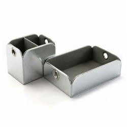 Ablageschale Versa Silber Polyskin Metall (13 x 6,5 x 20 cm)