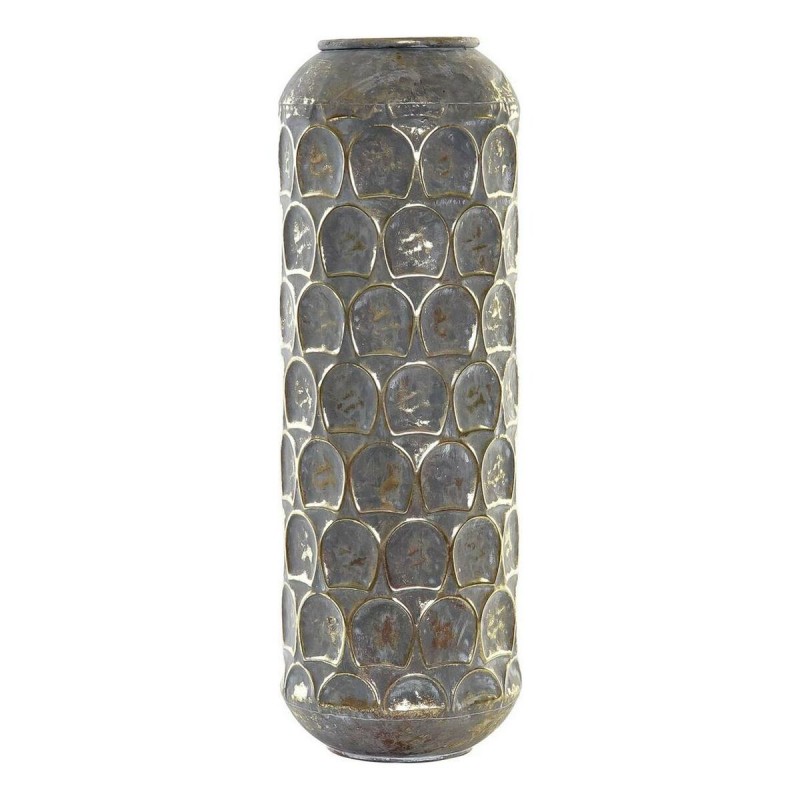 Vase DKD Home Decor Antiker Finish Grau Gold Metall Orientalisch 19 x 19 x 47 cm