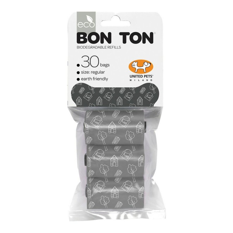 Hygienebeutel United Pets Bon Ton Regular Hund Grau (3 x 10 uds)