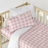 Bettbezug-Set HappyFriday Basic Kids Rosa Babybettchen Vichy 2 Stücke