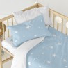 Bettlaken HappyFriday BASIC KIDS Blau Weiß 60 x 120 x 14 cm Sterne