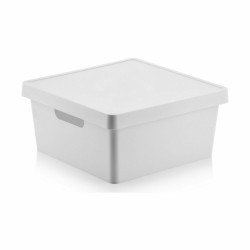 Aufbewahrungsbox mit Deckel Confortime 10 L mit Deckel karriert (6 Stück)