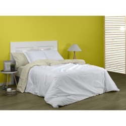 Bettdeckenbezug Alexandra House Living Weiß 220 x 220 cm Reversibel zweifarbig
