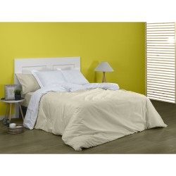 Bettdeckenbezug Alexandra House Living Weiß 220 x 220 cm Reversibel zweifarbig
