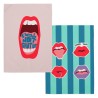 Küchentuch HappyFriday Aware Lips Bunt 70 x 50 cm (2 Stück)