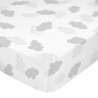 Bettlaken HappyFriday Basic Clouds Grau 60 x 120 x 14 cm