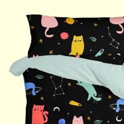 Kissenbezug HappyFriday Aware Cosmic cats Bunt 45 x 125 cm