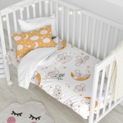 Bettbezug-Set HappyFriday Moshi Moshi Baby Koala Bunt Babybettchen 2 Stücke