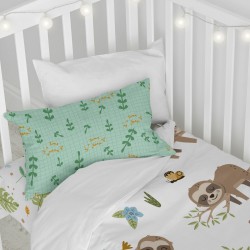 Bettbezug-Set HappyFriday Moshi Moshi Happy Sloth Bunt Babybettchen 2 Stücke