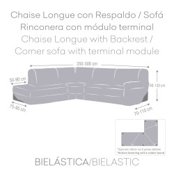 Bezug für Chaiselongue mit langem Arm links Eysa ROC Blau 110 x 120 x 500 cm