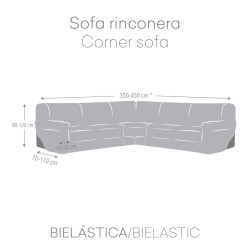 Sofabezug Eysa ROC Dunkelgrau 110 x 120 x 450 cm Ecke