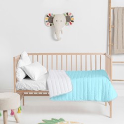 Steppdecke HappyFriday Basic Kids Dash Blau 100 x 130 cm