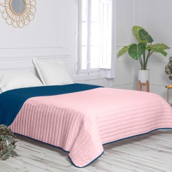 Wendbare Tagesdecke HappyFriday Basic Dash Rosa Marineblau 180 x 260 cm