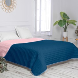 Wendbare Tagesdecke HappyFriday Basic Dash Rosa Marineblau 180 x 260 cm