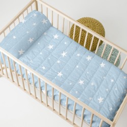 Steppdecke HappyFriday BASIC KIDS Blau 100 x 130 cm Babybettchen