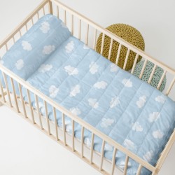 Steppdecke HappyFriday BASIC KIDS Blau 100 x 130 cm Babybettchen