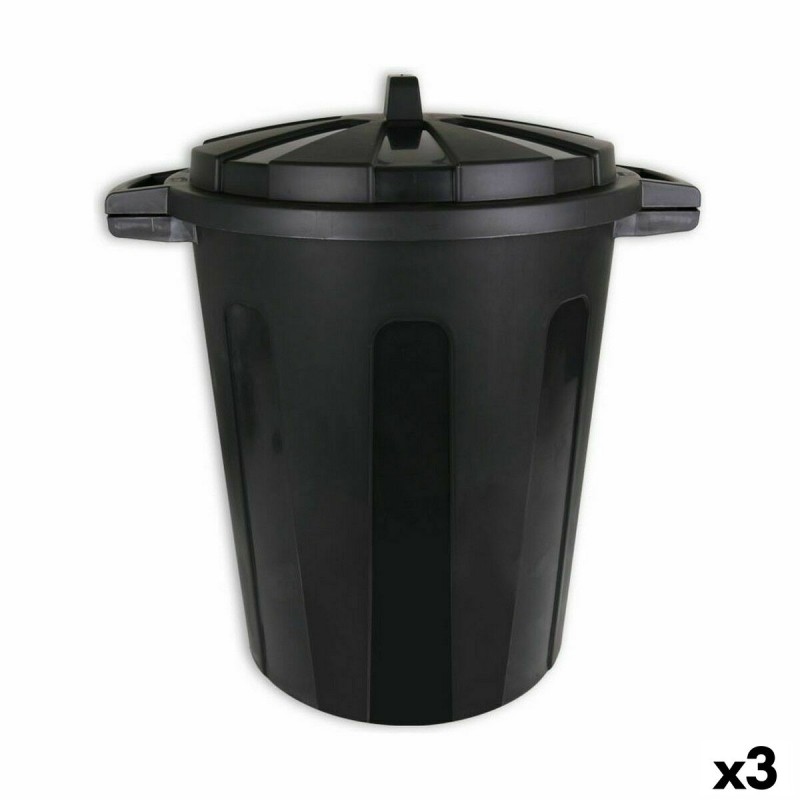 Abfalleimer Dem 70 L Schwarz 56 x 45 x 60 cm (3 Stück)