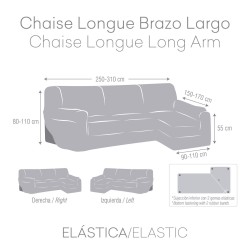 Bezug für Chaiselongue mit langem Arm links Eysa ULISES Lila 170 x 110 x 310 cm